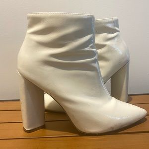 White PVC ankle boots